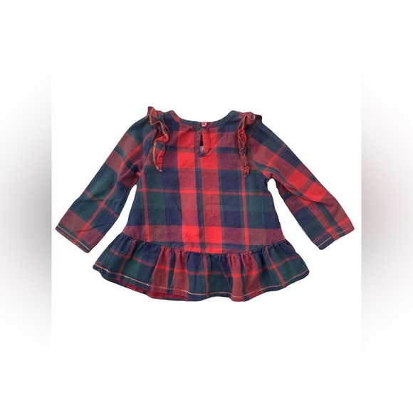 Mud Pie Size 12-18 Months Santa Embroidered Plaid Tunic - Picture 2 of 6
